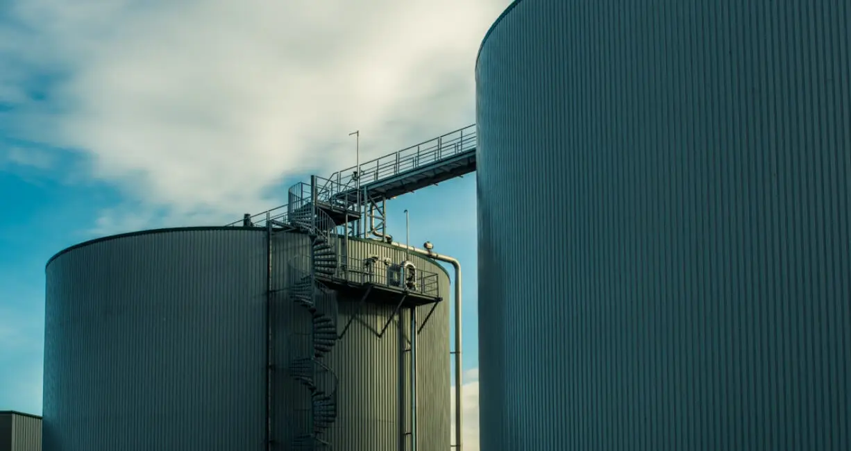 Anaerobic digestion tanks and access gantries